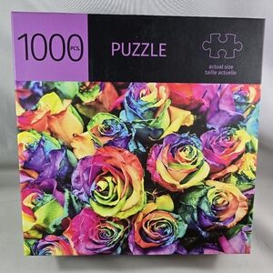 Rainbow Painted Roses 1000 Piece Jigsaw Puzzle Gift Craft Flowers New